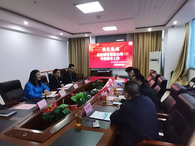 區(qū)衛(wèi)生健康專業(yè)委員會各位領(lǐng)導(dǎo)蒞臨公司進行助企創(chuàng)新攀登座談